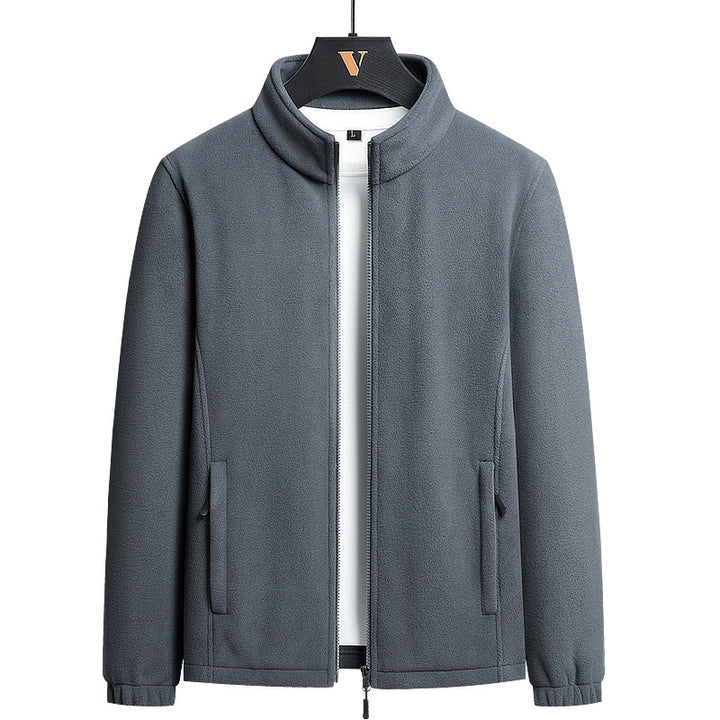 Herren Fleecejacke mit hohem Kragen und praktischen Taschen Echoarchiv