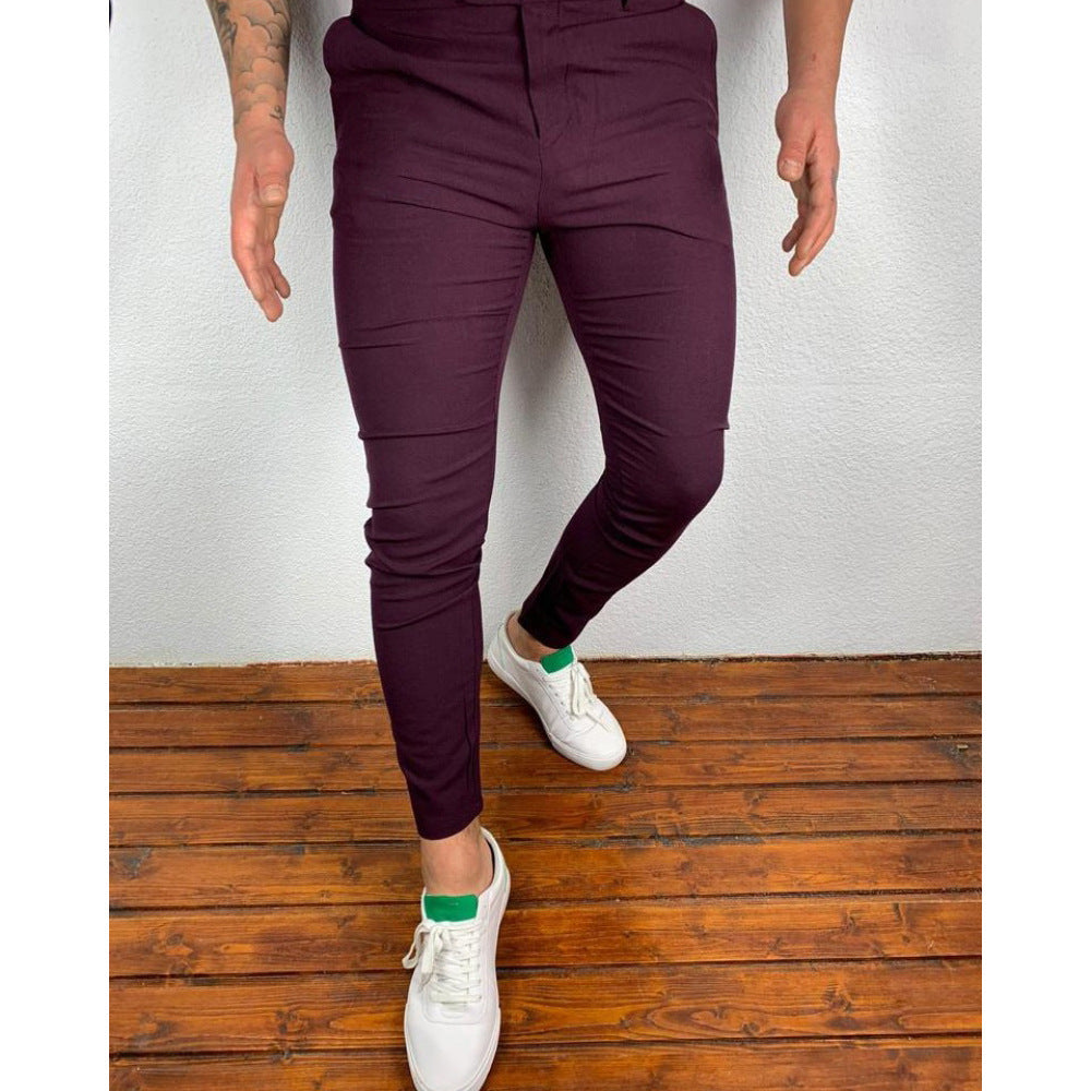 Herren Slim-Fit Anzughose im modernen Design mit elastischem Bund und seitlichen Taschen Echoarchiv