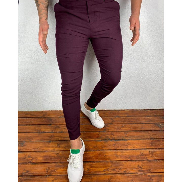 Herren Slim-Fit Anzughose im modernen Design mit elastischem Bund und seitlichen Taschen Echoarchiv