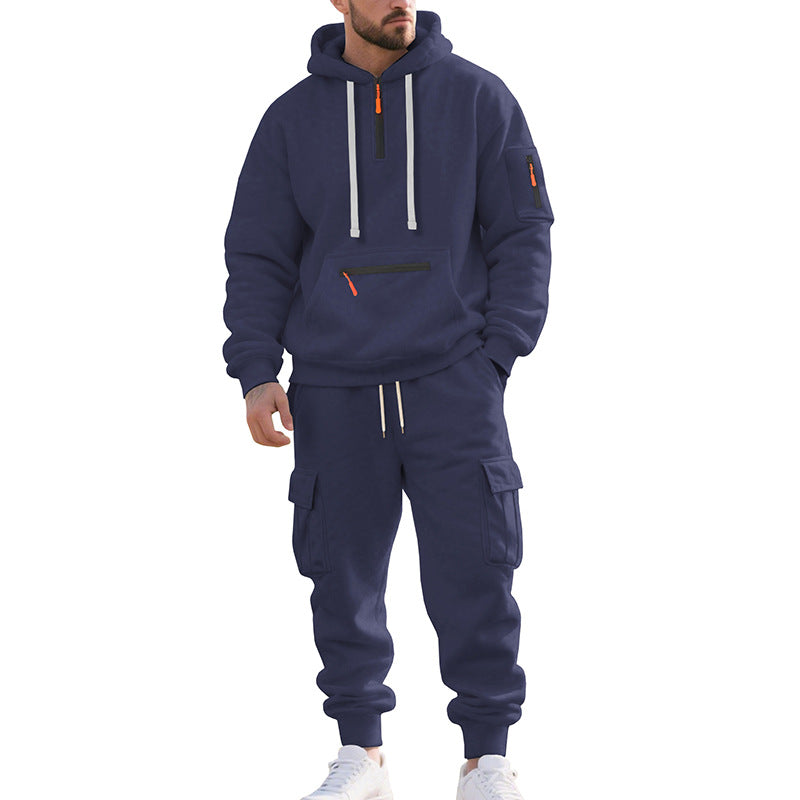 Freizeitanzug Herren mit Hoodie und Cargo Jogginghose – Marzano