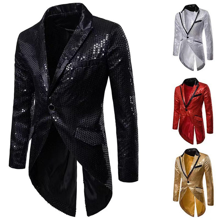 Herren modischer und glänzender Blazer mit schickem Schnitt Echoarchiv