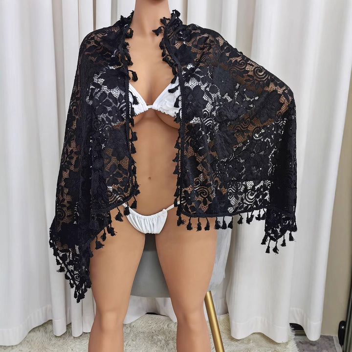 Damen Häkel-Strandsarong mit eleganten Fransen Echo Archiv