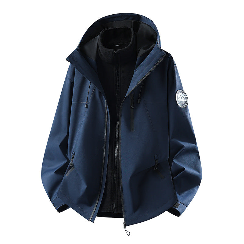 Herren dreiteilige Softshell-Outdoorjacke mit abnehmbarem Fleecefutter und Kapuze Echoarchiv
