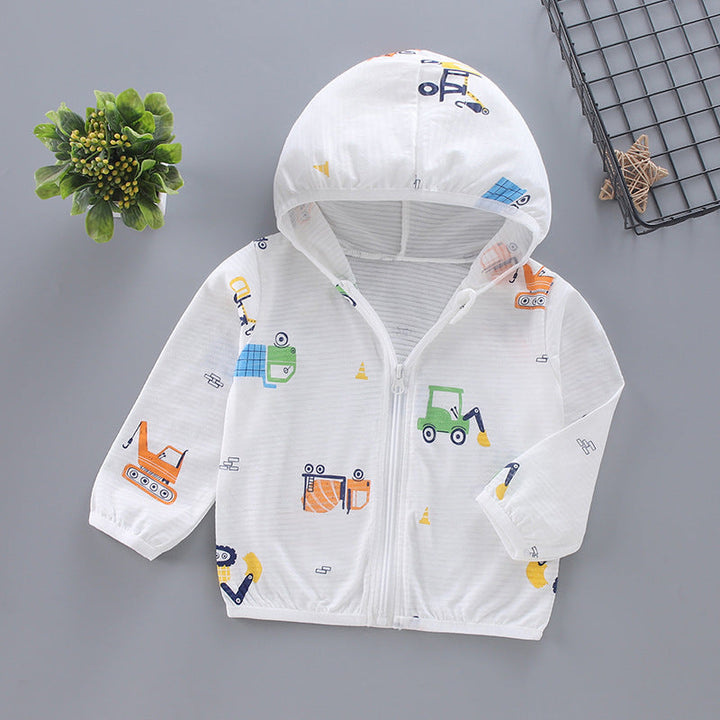 Unisex nan leichte Kapuzenjacke für Kleinkinder mit süßem Tierprint und Reißverschluss  Echo Archiv