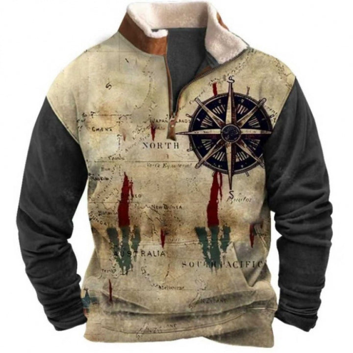 Herren Wärmender Fleece-Pullover mit Stehkragen Echoarchiv