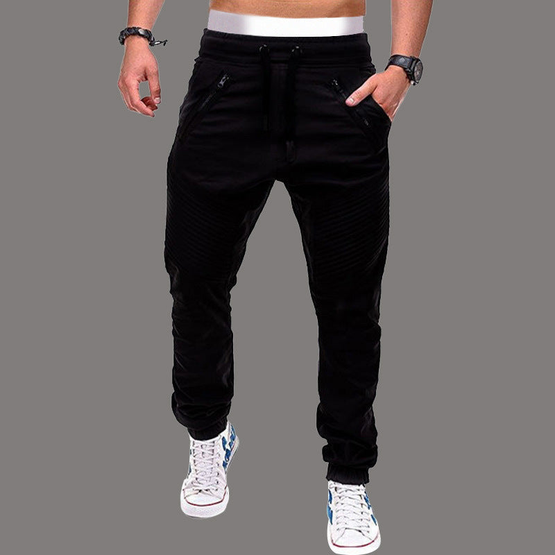 Herren modische Jogginghose mit elastischem Bund und seitlichen Reißverschlusstaschen Echoarchiv