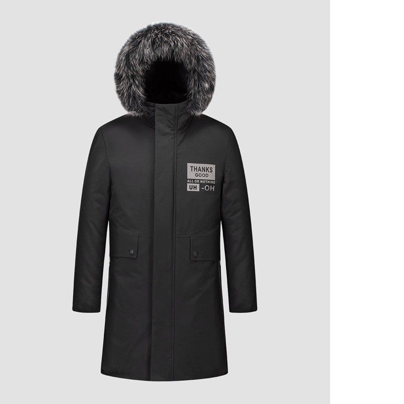 Herren Urbaner Winterparka mit abnehmbarer Kunstfellkapuze, thermoisolierender Steppfutterlage und verdecktem Reißverschluss Echoarchiv