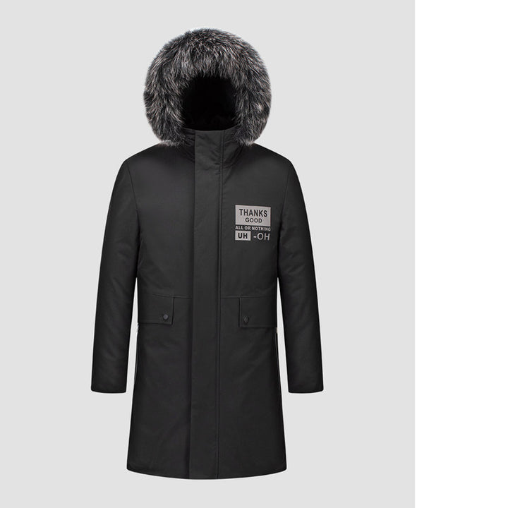 Herren Urbaner Winterparka mit abnehmbarer Kunstfellkapuze, thermoisolierender Steppfutterlage und verdecktem Reißverschluss Echoarchiv