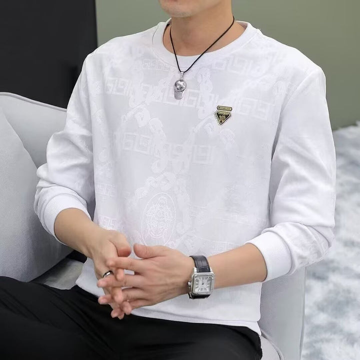 Herren Modernes Langarmshirt mit kreativem Strukturdesign Echoarchiv