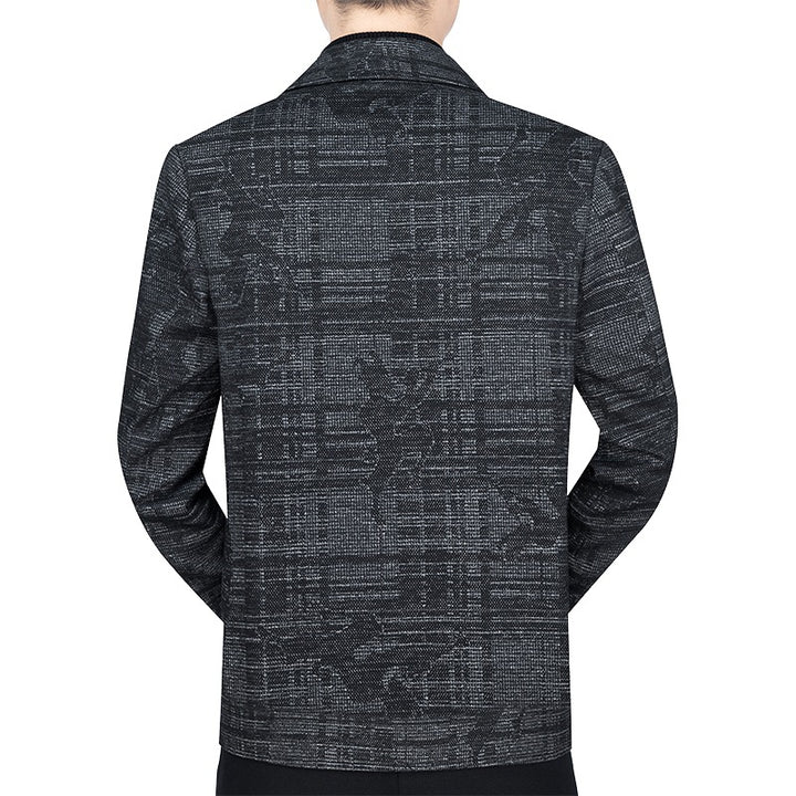Herren Kurzjacke im strukturierten Weblook mit Hemdkragen und Knopfleiste – Taviero