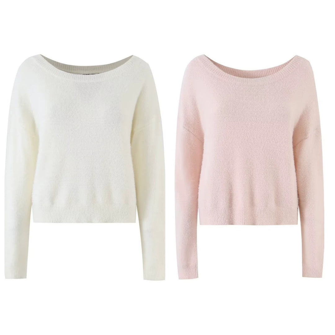 Damen Kuschelweicher Oversize-Pullover mit weitem U‑Boot‑Ausschnitt Echo Archiv