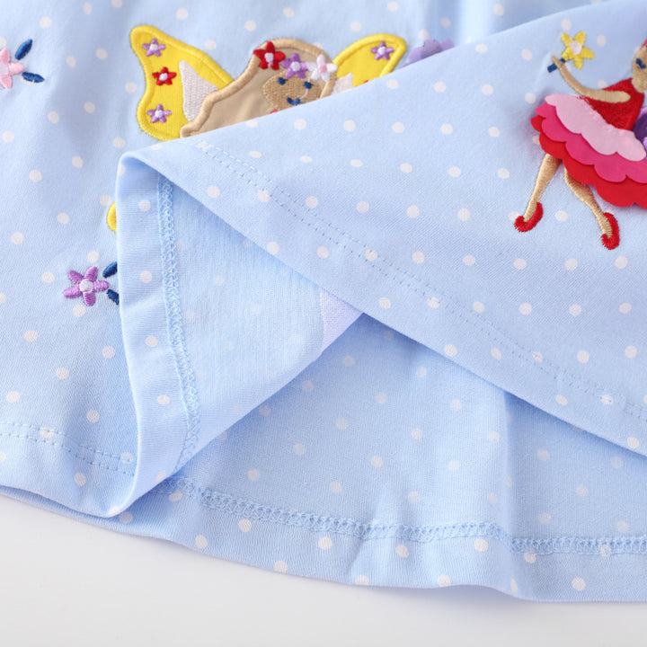 Mädchen Langarmkleid mit fröhlichen Feen-Applikationen Echo Archiv