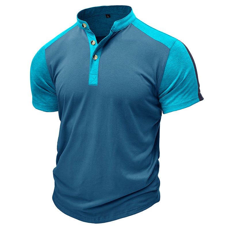 Herren Polo-T-Shirt mit modischem Stehkragen und praktischer Knopfleiste Echoarchiv