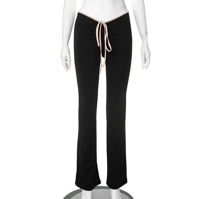 Damen cropped T-Shirt mit dekorativem Bindeband Echo Archiv
