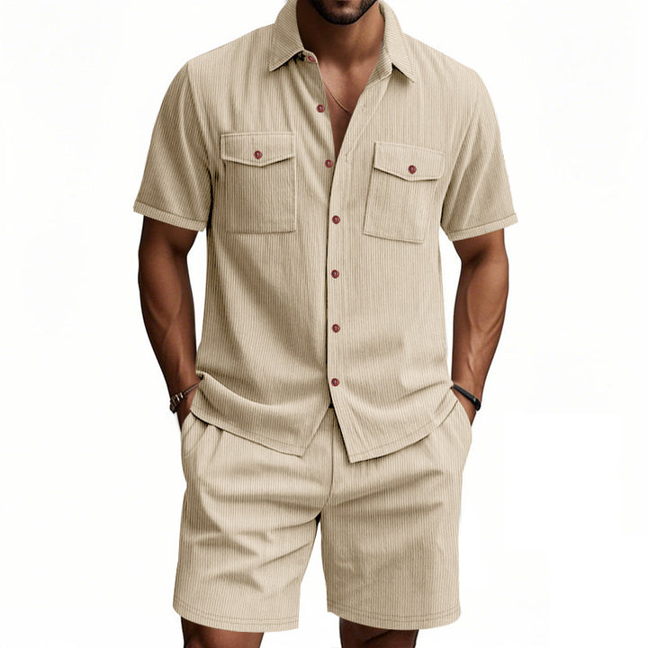 Herren Kurzarm Hemd und Shorts Set Echoarchiv