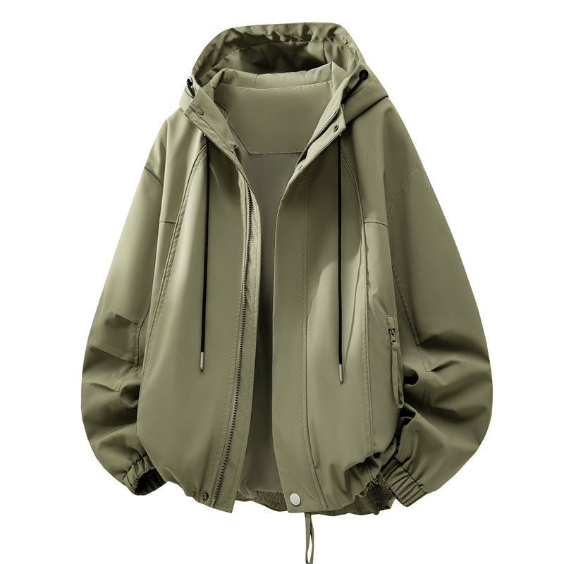 Unisex Oversize Regen- und Windjacke mit Kapuze, wasserabweisender Funktionsmembran Echoarchiv