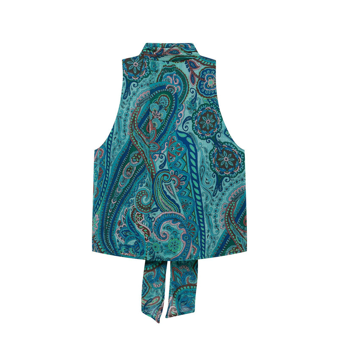 Damen Maxirock mit Paisley-Print, leichtem Fall, Plissee-Details und Taillengürtel Echo Archiv