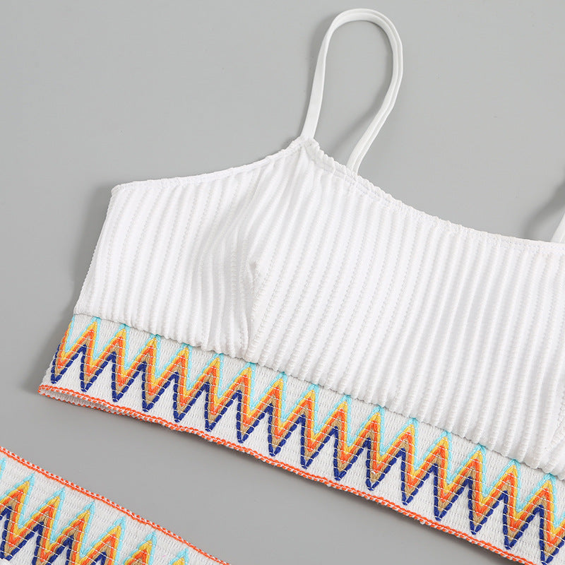 Damen integriertes Bikiniset mit geometrischem Muster Echo Archiv