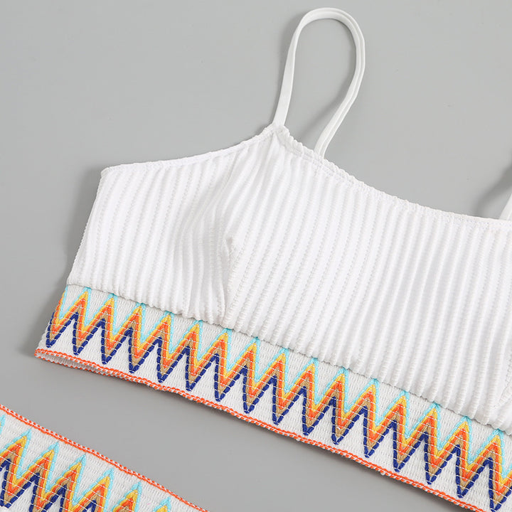 Damen integriertes Bikiniset mit geometrischem Muster Echo Archiv