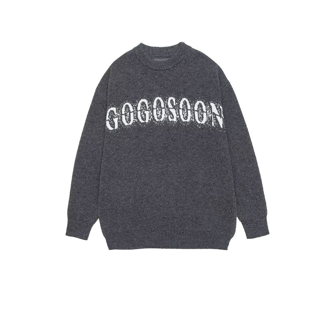 Damen Oversized Strickpullover mit Schriftzug Echoarchiv