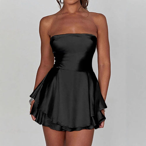 Damen Bandeau-Kleid mit schwingendem Volant-Design Echo Archiv