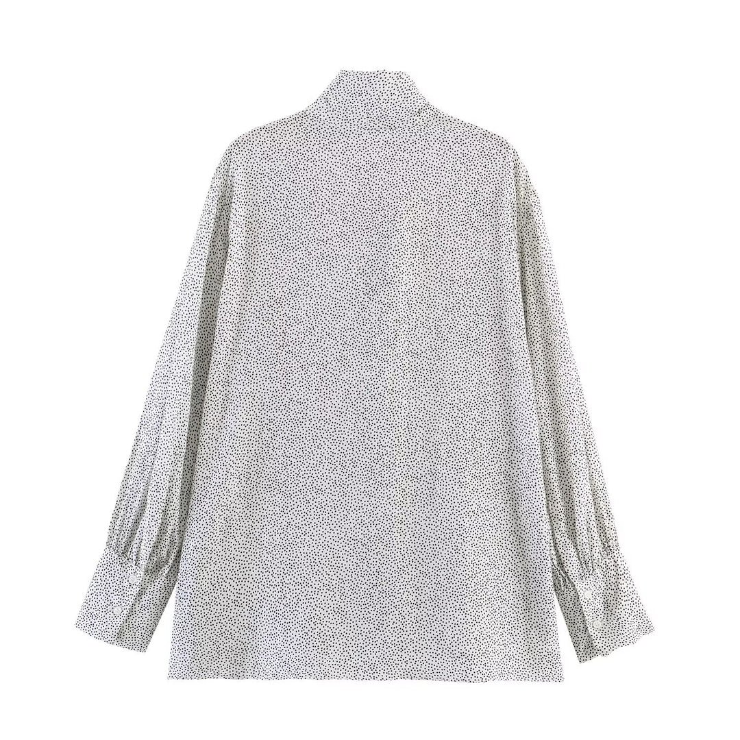 Damen Oversize-Bluse mit Schleifenkragen und Ballonärmeln Echo Archiv