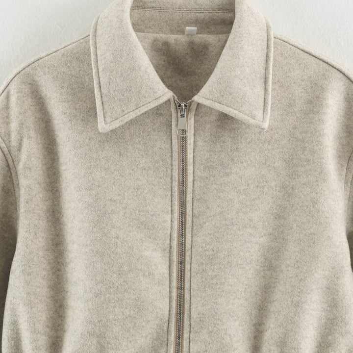 Damen Kurzjacke aus Wollmix mit Tunnelzug‑Taillierung und aufgesetzten Taschen Echoarchiv