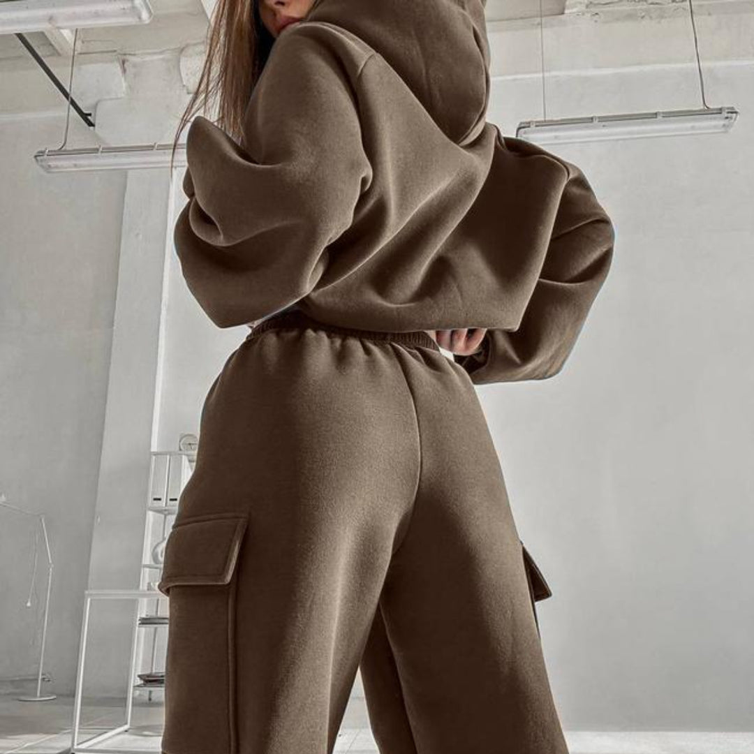 Damen nan oversized Kapuzenpullover-Set mit Cargo-Jogginghose Echo Archiv