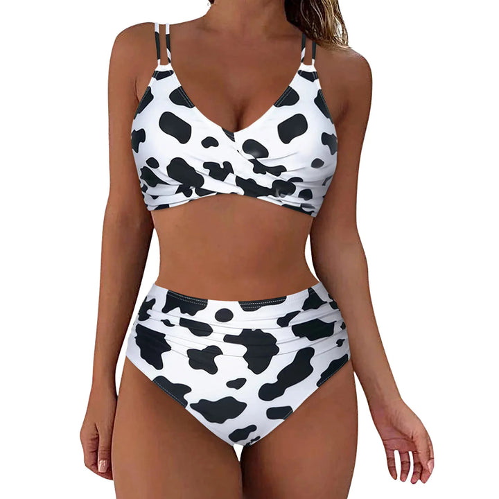 Damen Trendiger Hochschnitt-Bikini mit Raffung Echo Archiv