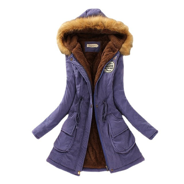 Damen nan gefütterte Parka-Mantel mit Teddyfutter, Kapuze und aufgesetzten Klappentaschen Echo Archiv