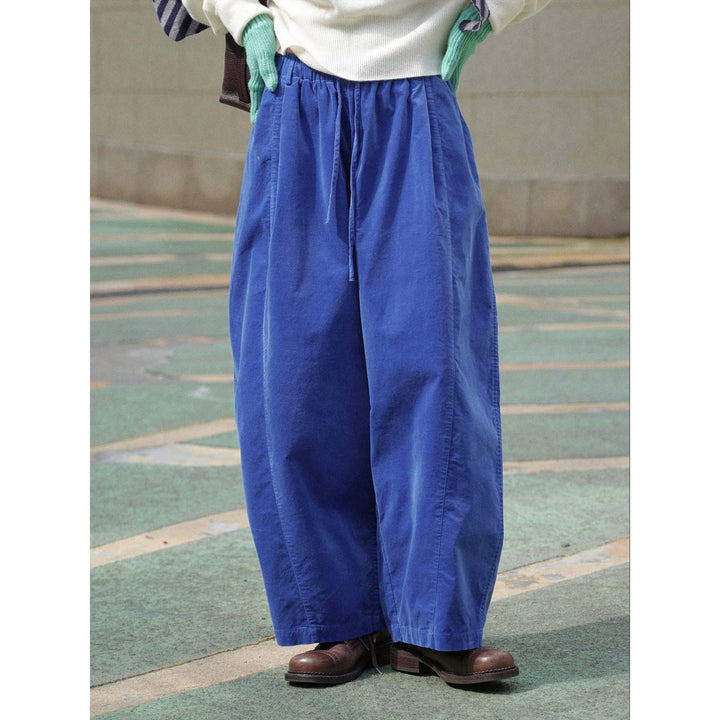 Damen Weite Culotte-Stil-Hose mit elastischem Tunnelzugbund aus Baumwollmix Echoarchiv