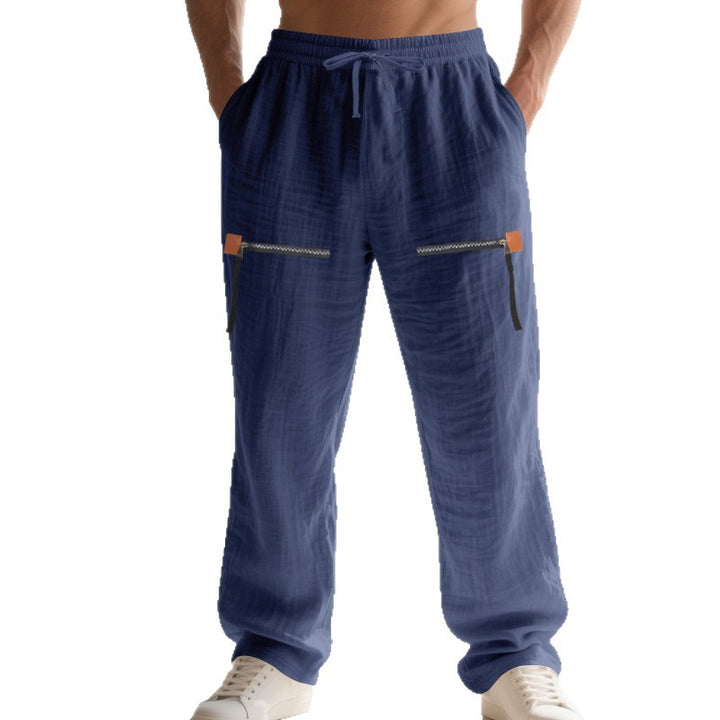 Herren Lässige Cargo-Hose mit praktischen Reißverschlusstaschen und elastischem Bund Echoarchiv