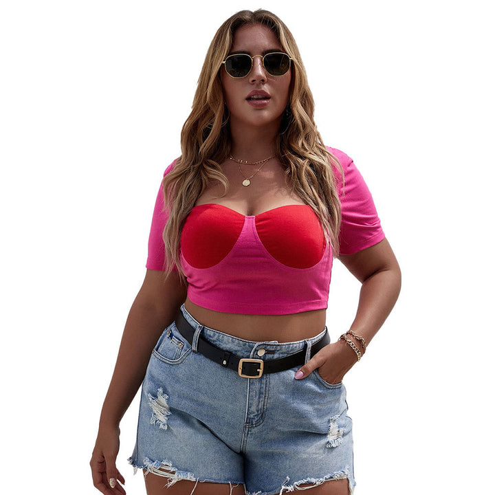 Damen Cropped Top mit raffiniertem Bustier-Design und kurzen Ärmeln Echo Archiv