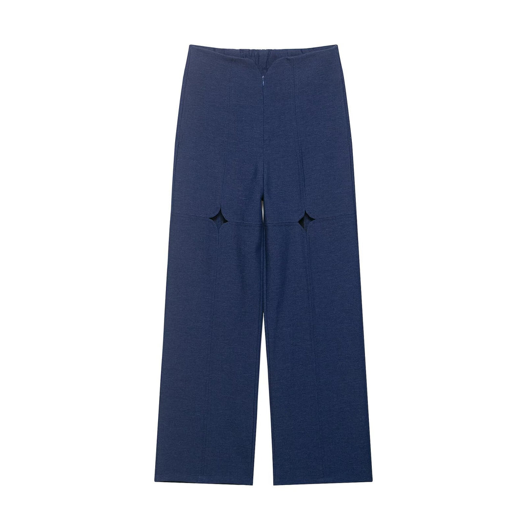 Damen Hochtaillierte weite Hose mit Cut-Out‑Kniepartie und Ziernähten Echo Archiv