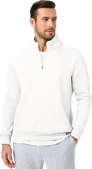 Herren nan halbzip Pullover aus schwerer Baumwollmischung mit hohem Stehkragen und gerippten Bündchen Echo Archiv