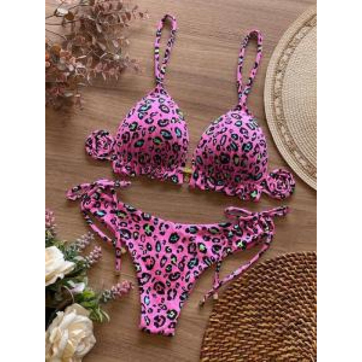 Damen Triangel-Bikini mit verspieltem Rüschenelement und verstellbaren Trägern Echo Archiv