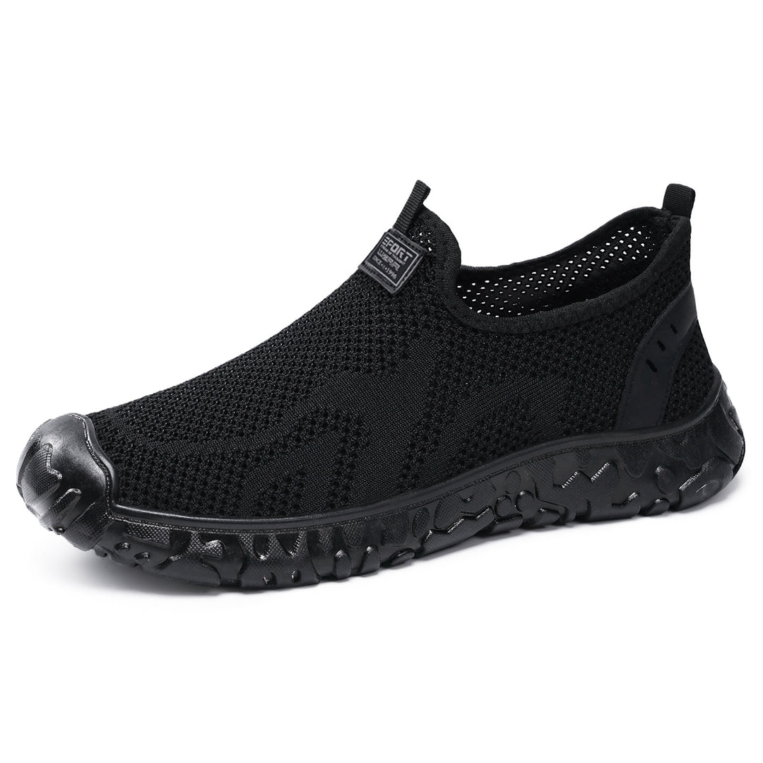 Unisex nan leichter atmungsaktiver Slip-On Strick-Walking-Schuh mit flexibler Profilsohle Echo Archiv