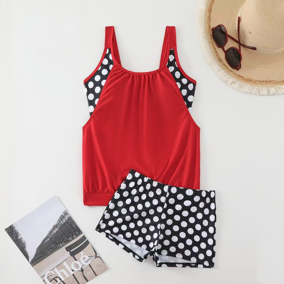 Damen Sportlicher Tankini mit Polka-Dot-Design Echo Archiv