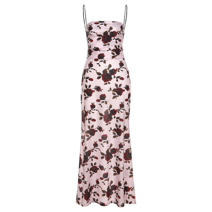 Damen Maxikleid mit floralem Design und dekorativen Spaghettiträgern Echo Archiv