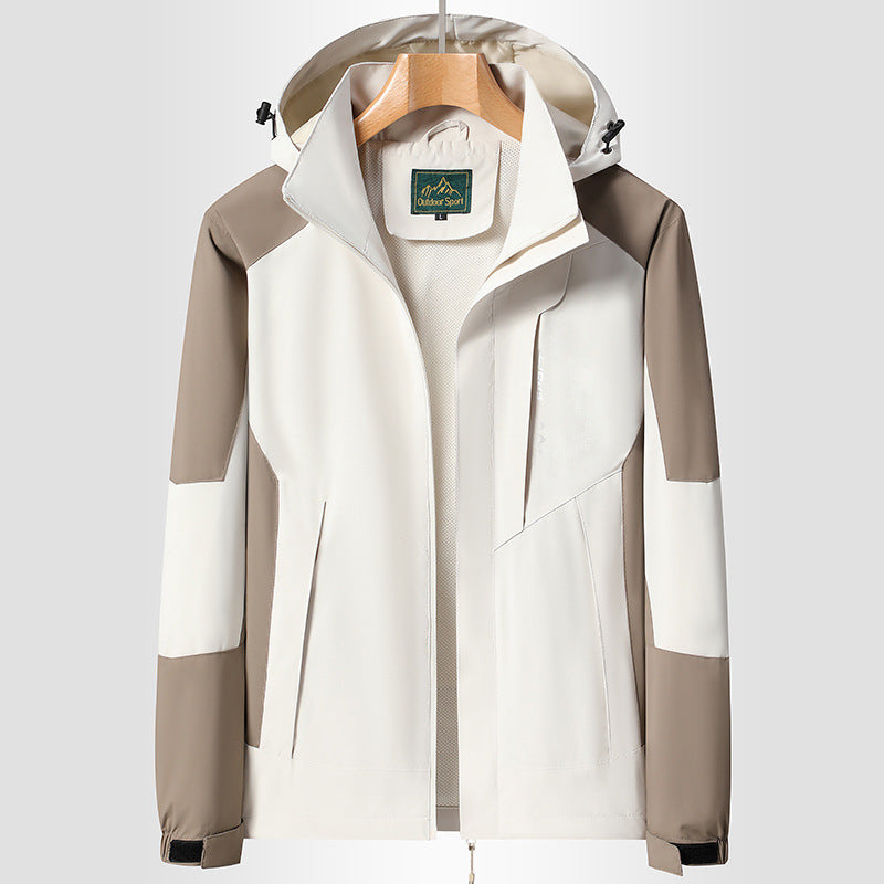 Damen Softshell‑Trekkingjacke mit atmungsaktiver Membran, verstellbarer Kapuze und Colorblock-Design Echoarchiv