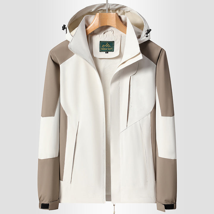 Damen Softshell‑Trekkingjacke mit atmungsaktiver Membran, verstellbarer Kapuze und Colorblock-Design Echoarchiv