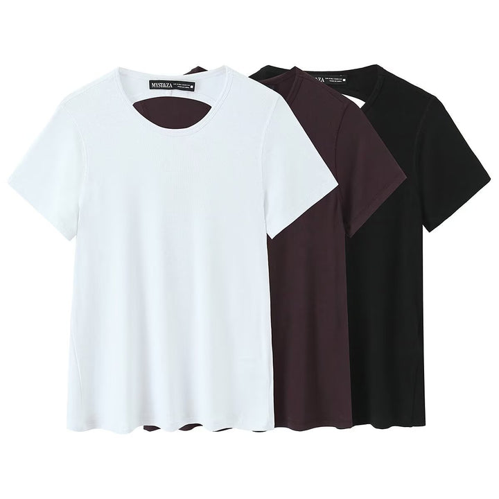 Damen Sportliches T-Shirt mit modischem Rückenausschnitt Echo Archiv