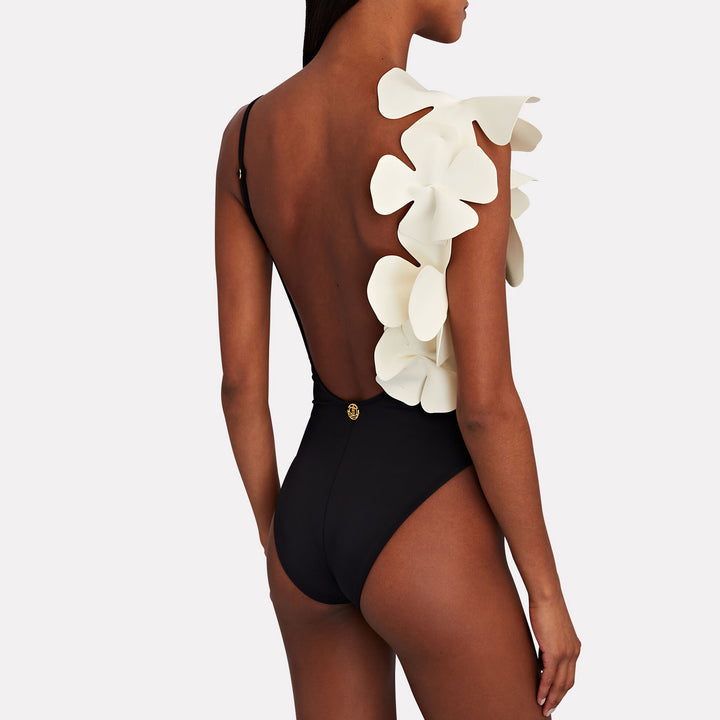 Damen Badeanzug mit kunstvollen 3D Blumenapplikationen Echo Archiv
