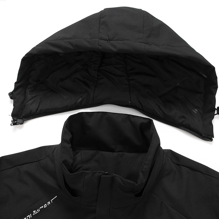 Herren wasserabweisende urbane Softshell-Jacke mit leicht gepolstertem Steppfutter, verstecktem Reißverschluss und elastischen Bündchen – Taviero