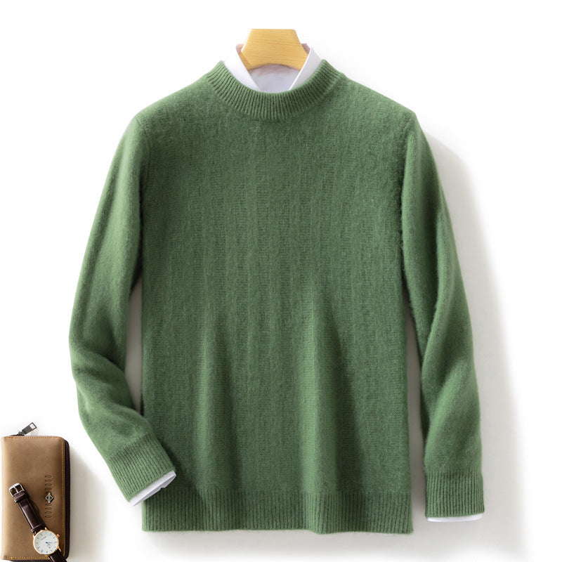 Herren Feinstrickpullover mit kurzem Stehkragen, strukturierter Längsrippe und schlanker Passform Echoarchiv