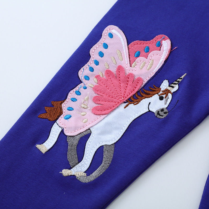 Mädchen Leggings mit zauberhaften Einhorn- und Schmetterlingsapplikationen Echo Archiv