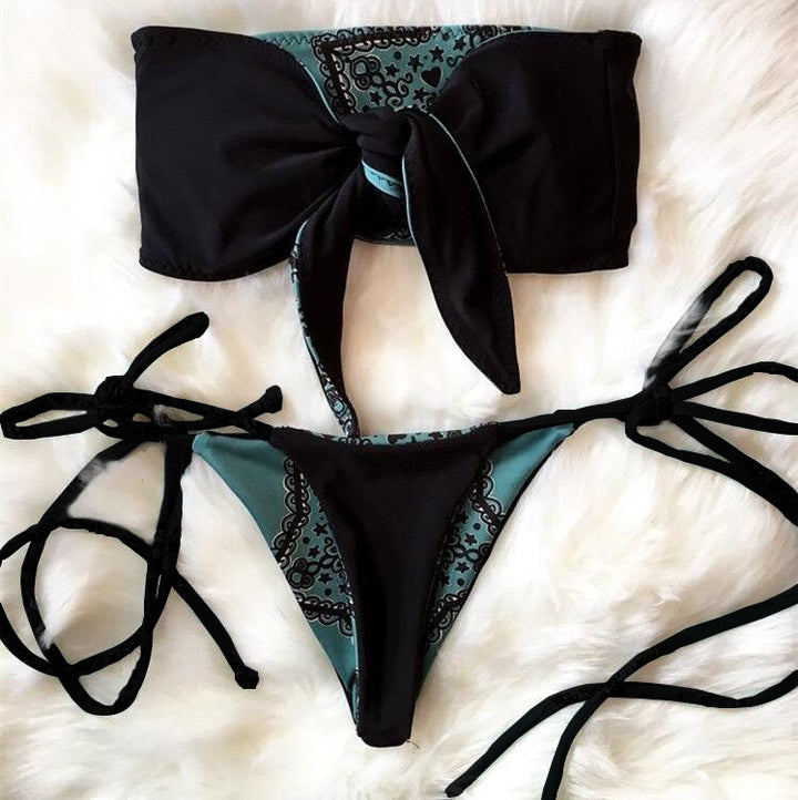 Damen Bandeau-Bikini mit verspieltem Knotendesign Echo Archiv