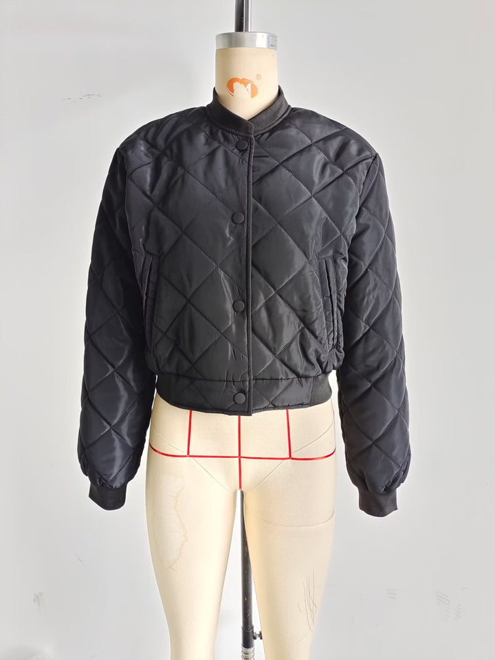 Damen nan gesteppte Bomberjacke mit Rautenstepp, Rippenbündchen und verdeckter Druckknopfleiste Echo Archiv