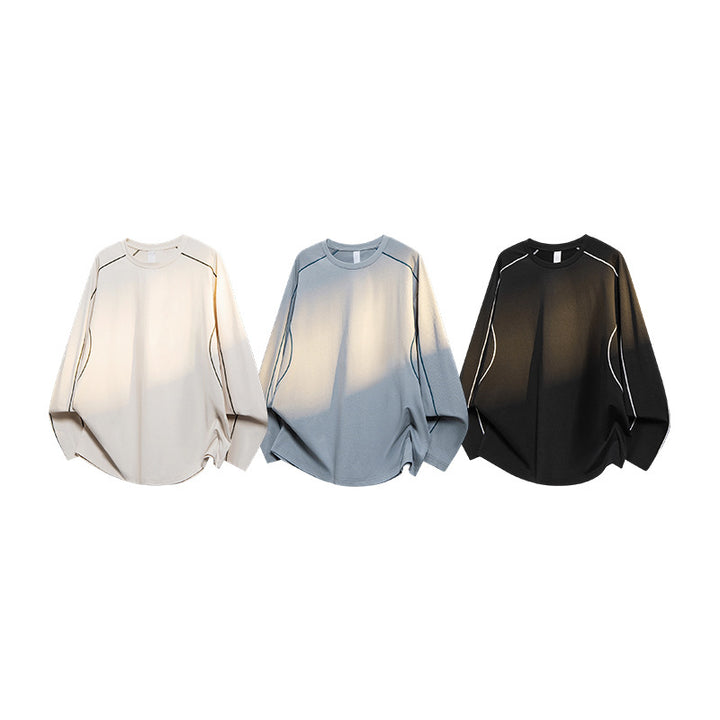 Damen Oversize-Langarmshirt aus Waffel‑ und Jersey‑Mix mit kontrastierenden Flatlocknähten Echo Archiv