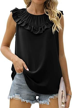 Damen leichtes Rüschenshirt mit elegantem Rundhalsausschnitt Echo Archiv